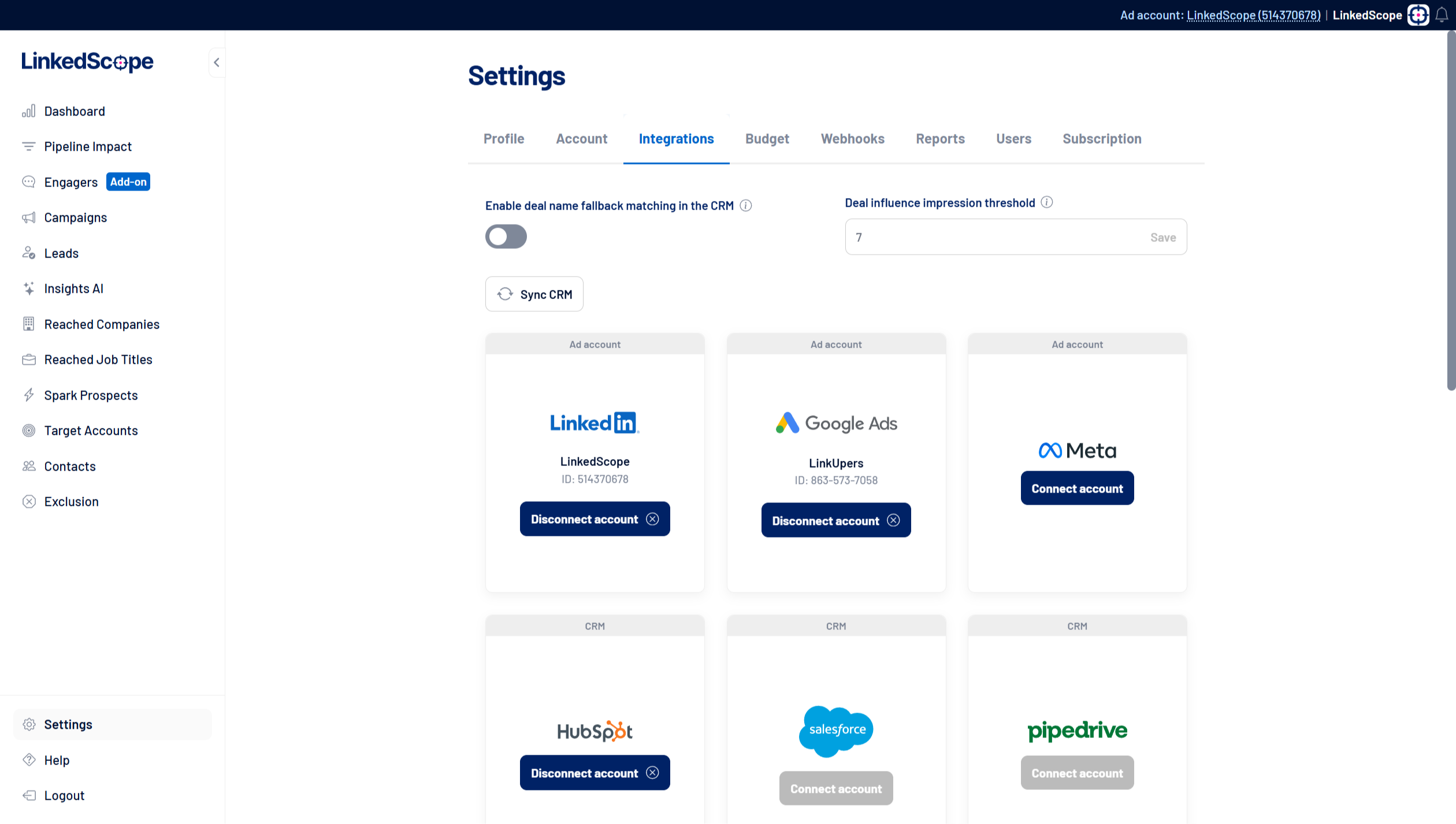 LinkedScope - HubSpot Connection